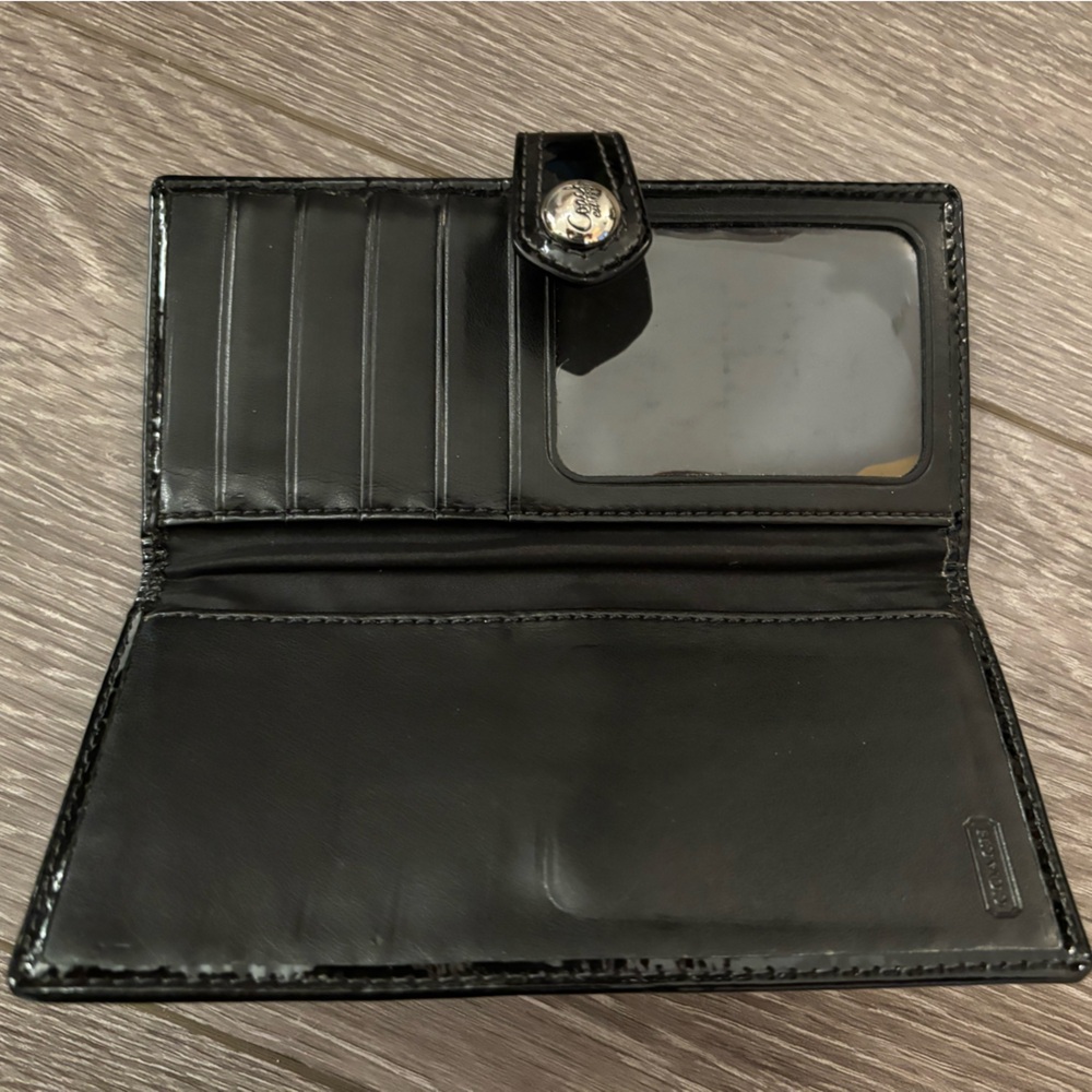 Coach Signature Black and Gray Wallet - Picture 2 of 4